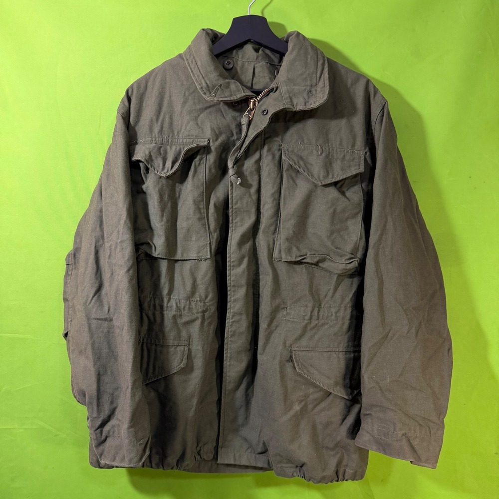 Vintage 1981 US Military M-65 Field Jacket OG-107 Olive Green Small Regular